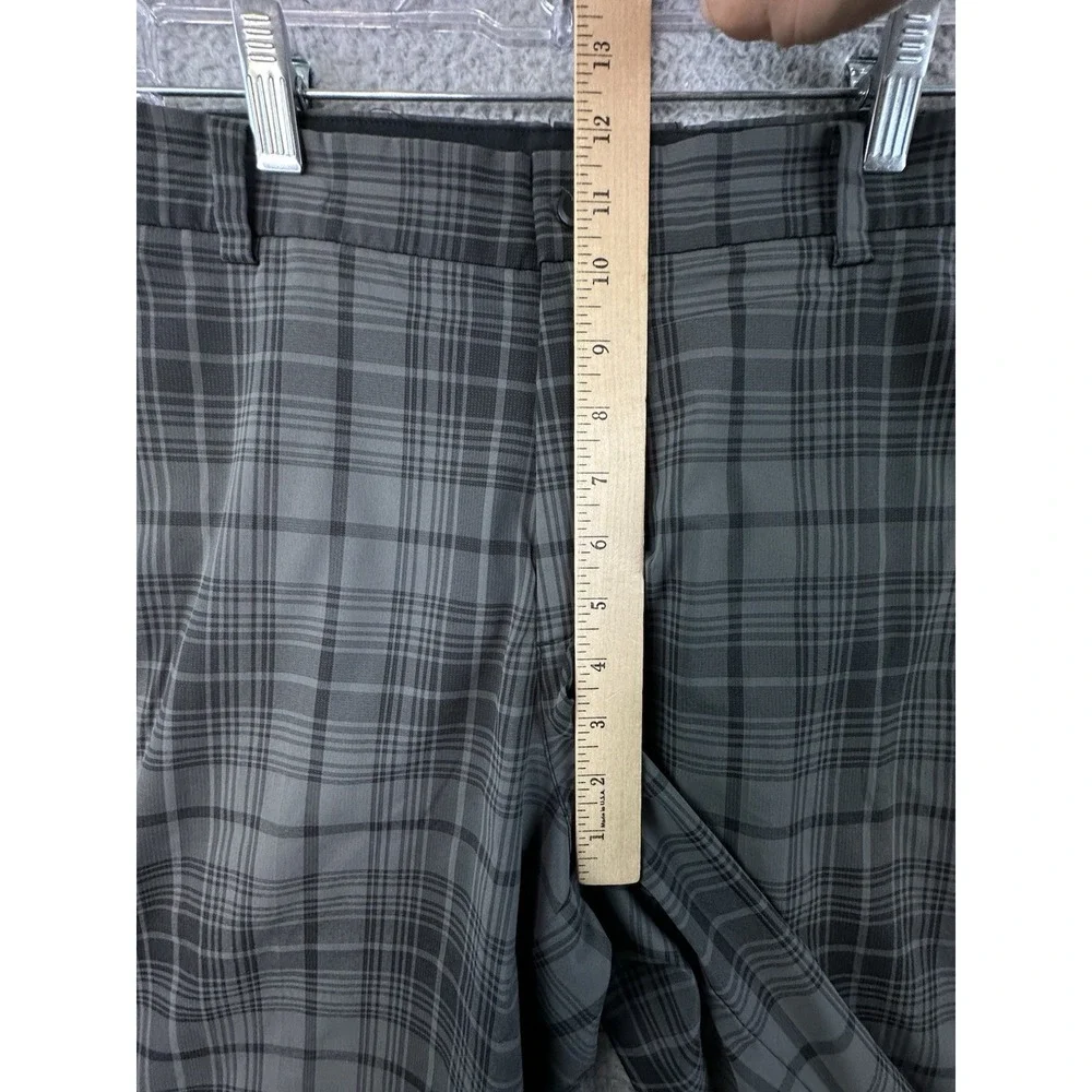Nike Golf Dri Fit Shorts Mens 34 Gray Black Plaid 12